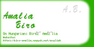 amalia biro business card